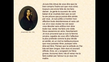 Lettre de Sand à Musset